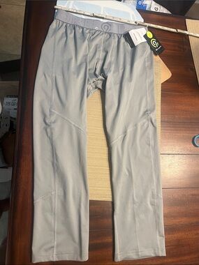 .39..Champion Light Gray boys large cool compression Performance Leggings